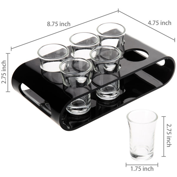 Latitude Run® 6Glasses Acrylic Shot Glass Tasting Tray Set & Reviews